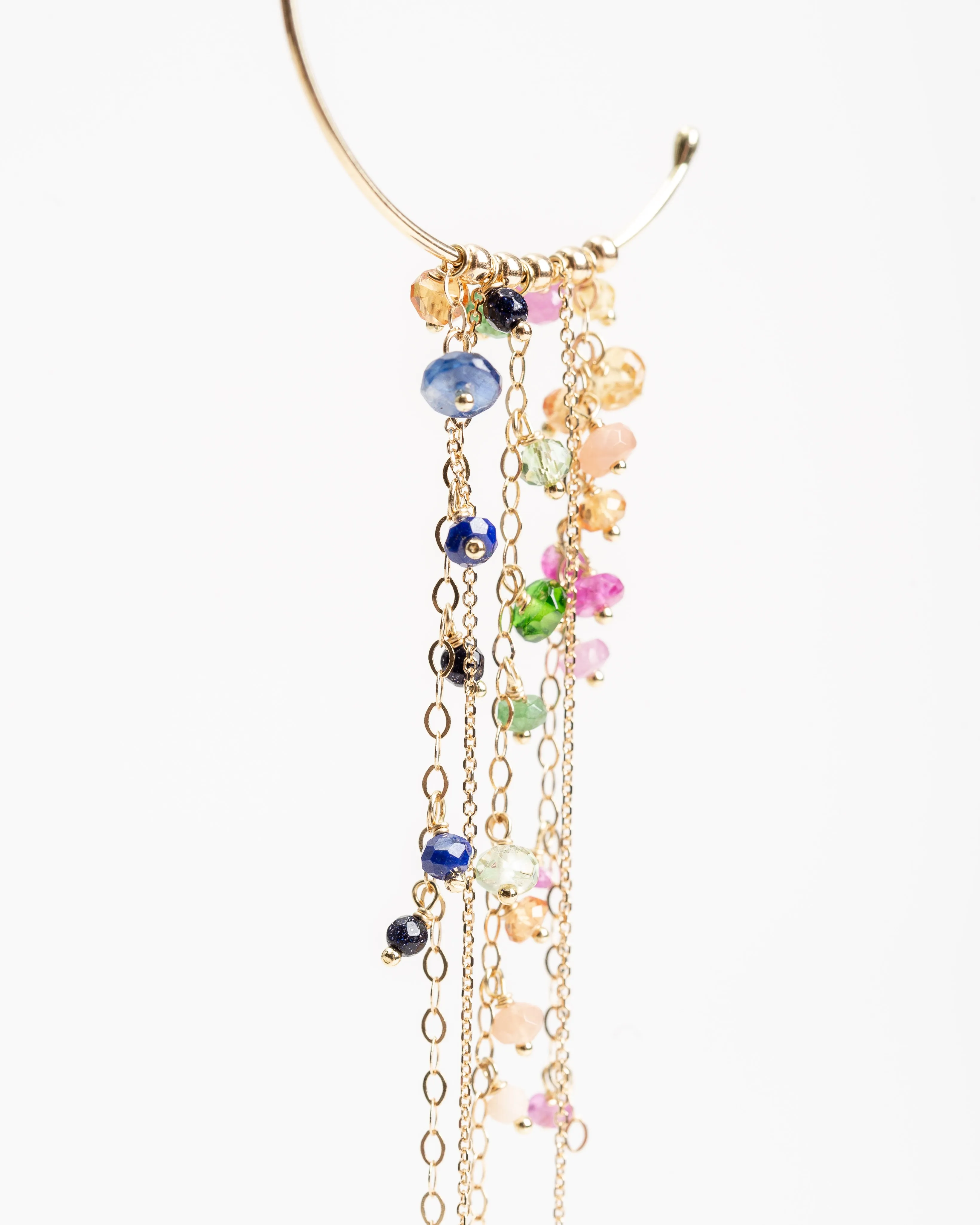 gold hoops w/ rainbow drops
