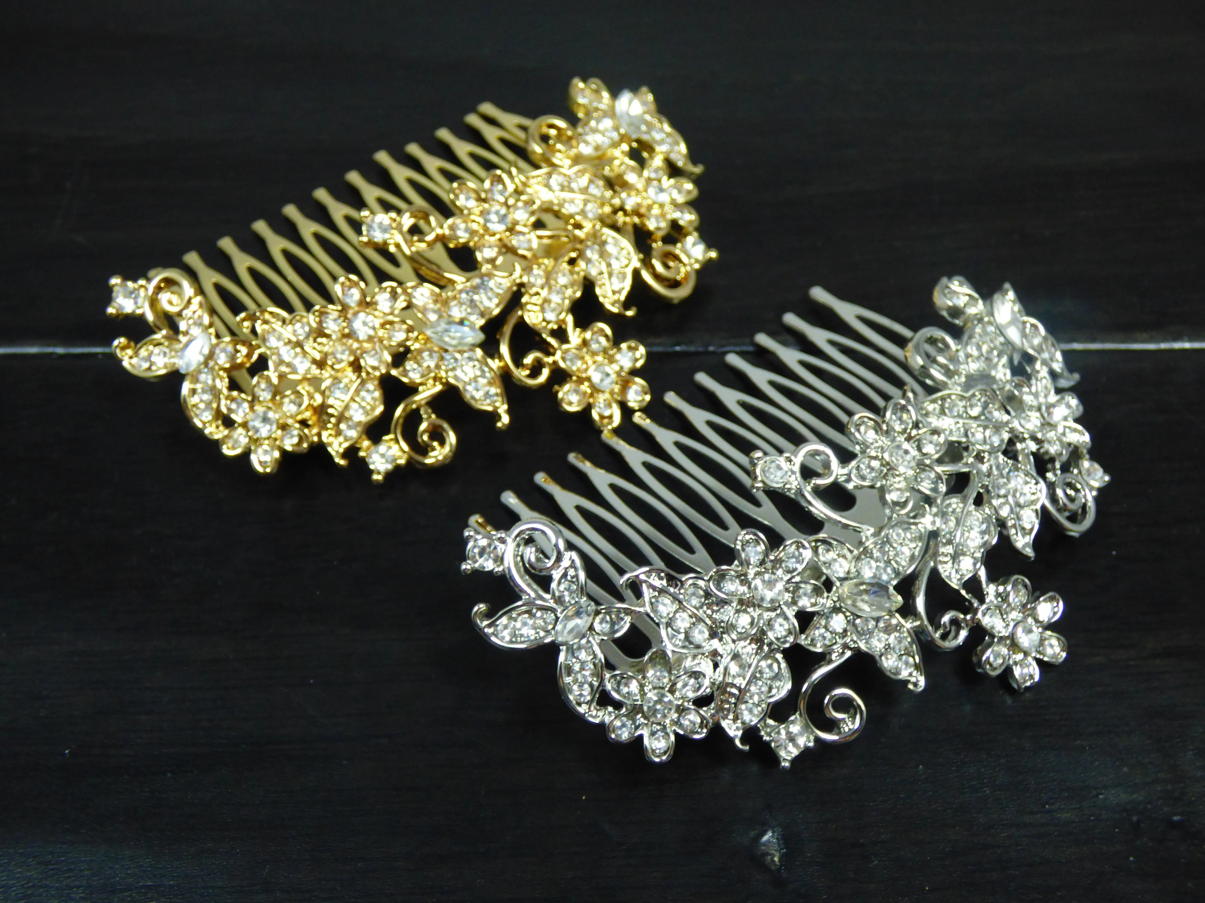 Gold or Silver Leaf Bridal Hair Comb