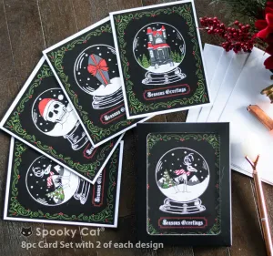 Goth Snow Globe Creepmas Card Set  (8pc)