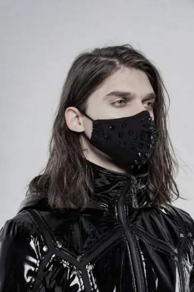 Gothic Black Studded Mask - Black