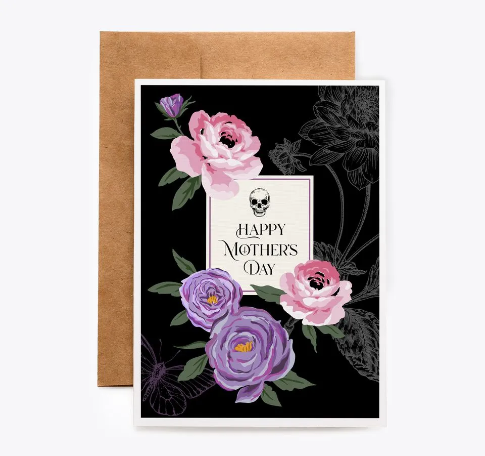 Gothic Floral Mother's Day Card
