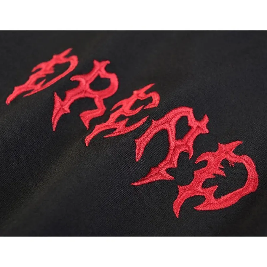 Gothic Letter Embroidery Color Block A-Line T-Shirt Dress J20055