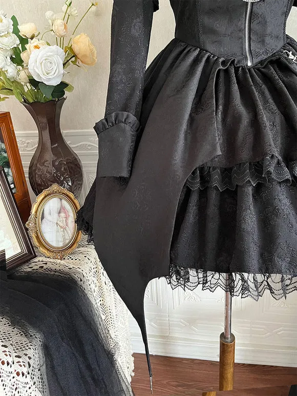 Gothic Lolita Dresses Lace Up Black Black