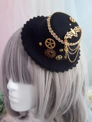 Gothic Lolita Hat Chains Ruffles Accessory Polyester White Lolita Accessories
