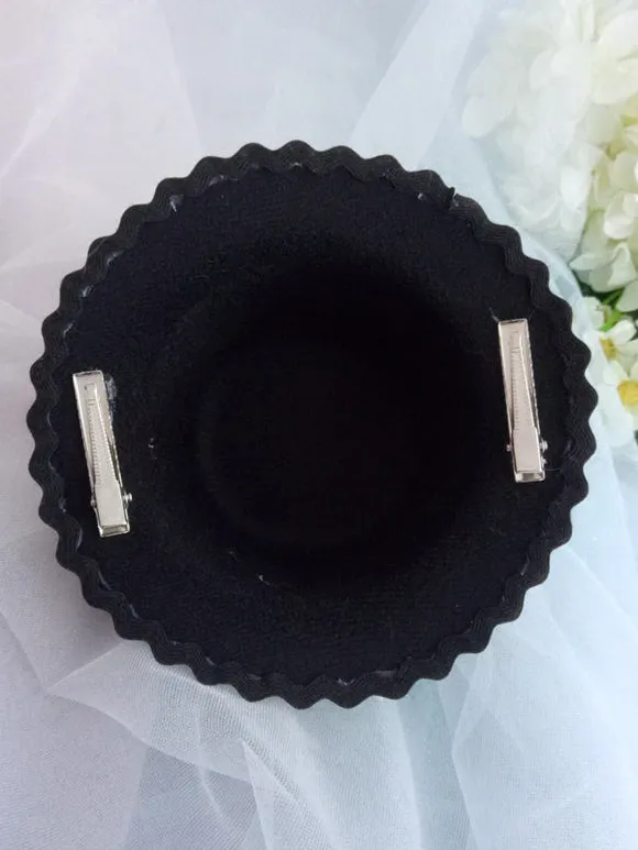 Gothic Lolita Hat Chains Ruffles Accessory Polyester White Lolita Accessories