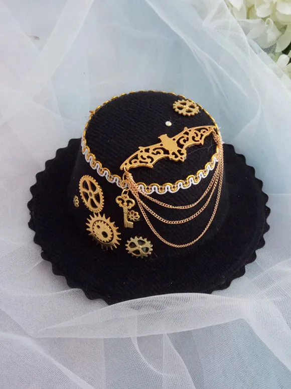 Gothic Lolita Hat Chains Ruffles Accessory Polyester White Lolita Accessories