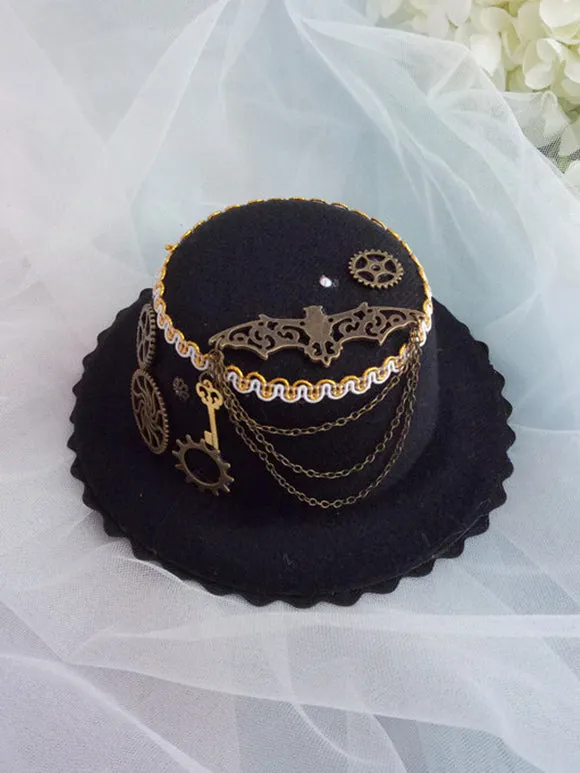 Gothic Lolita Hat Chains Ruffles Accessory Polyester White Lolita Accessories