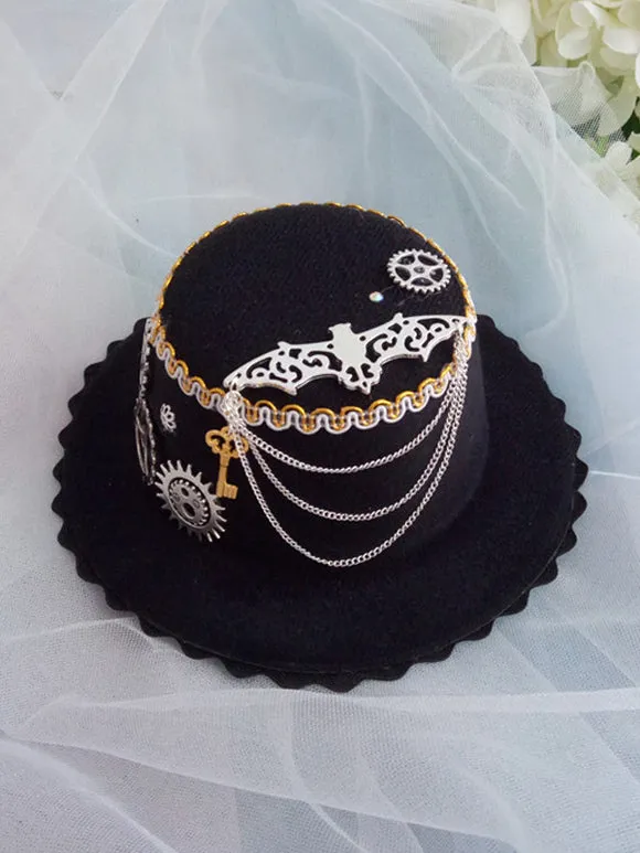 Gothic Lolita Hat Chains Ruffles Accessory Polyester White Lolita Accessories