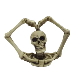 Gothic Skull Decoration - Skull and Skeleton Arms Heart