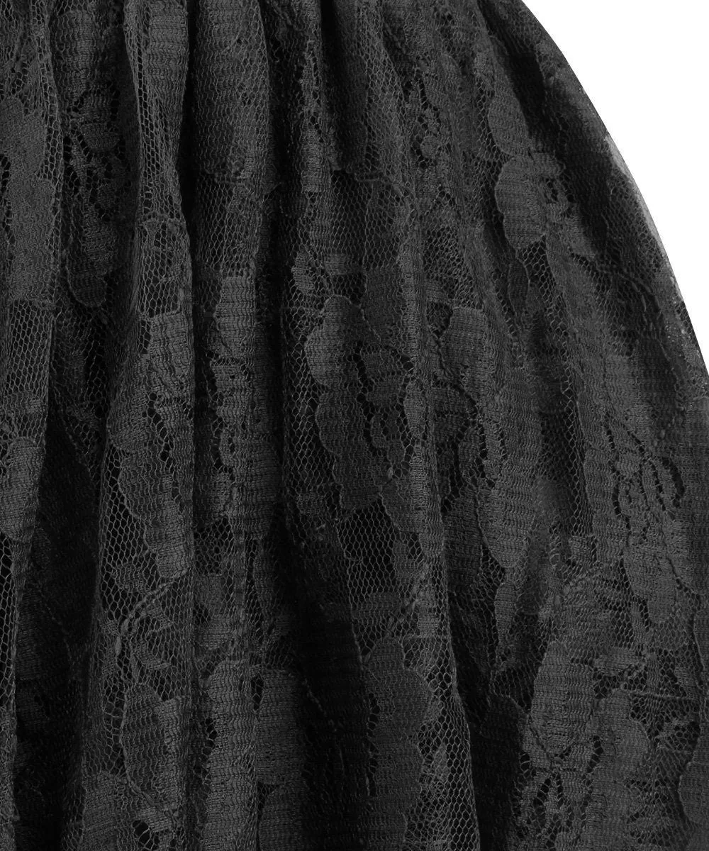 GX-339 - Black Lace Gothic Skirt