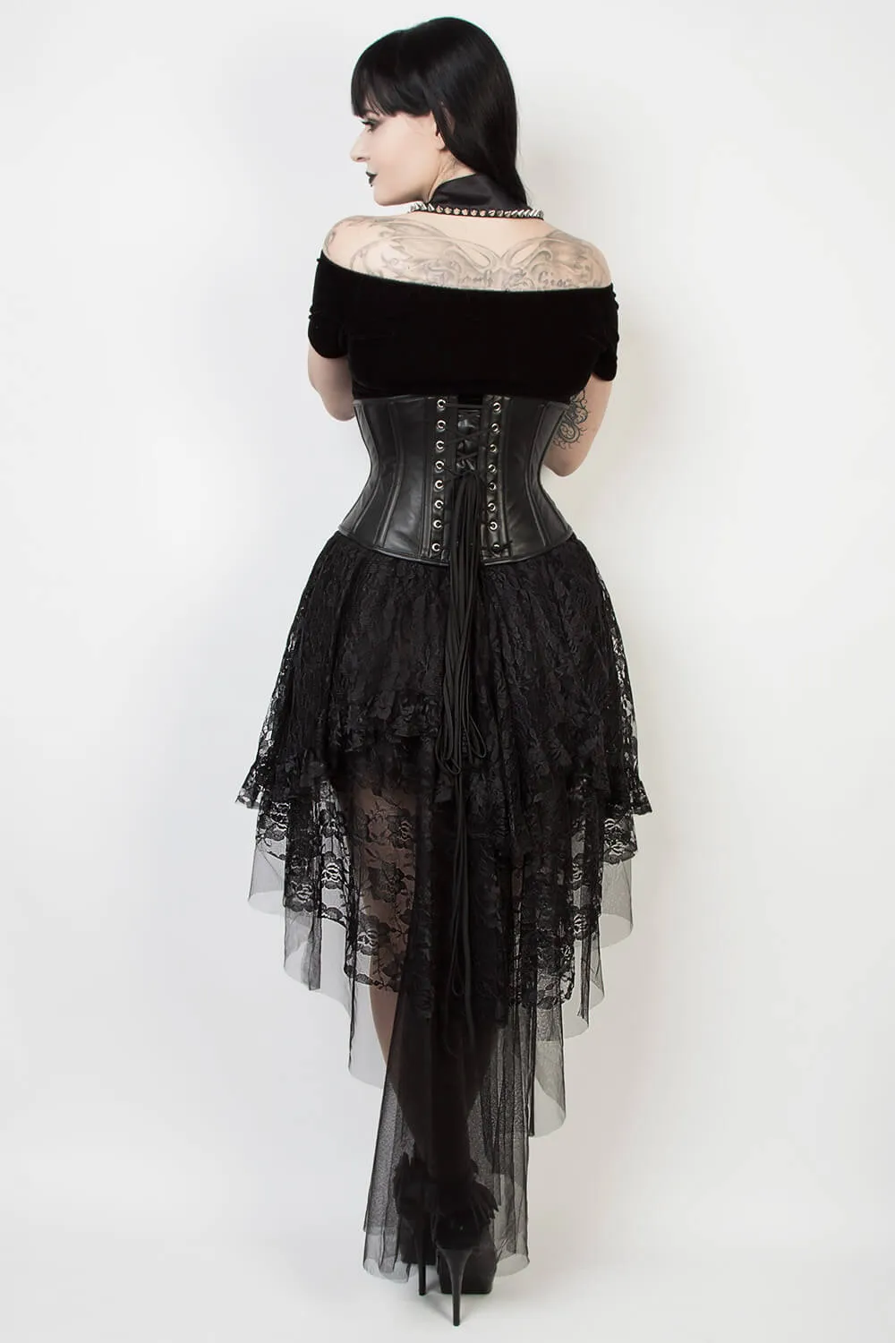 GX-339 - Black Lace Gothic Skirt