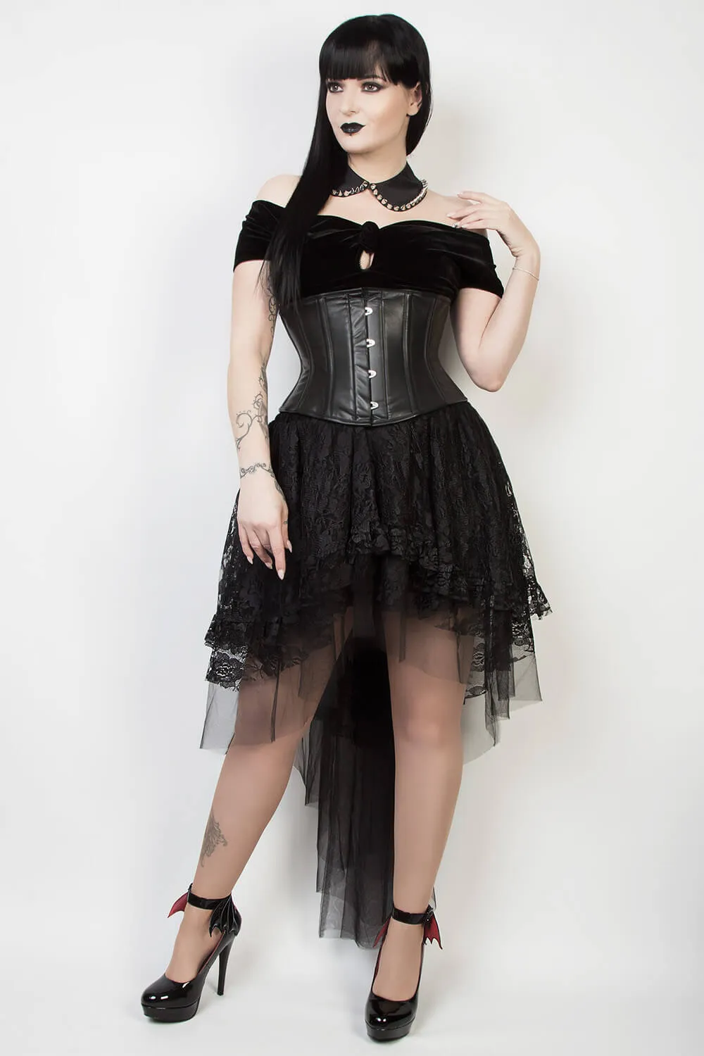 GX-339 - Black Lace Gothic Skirt