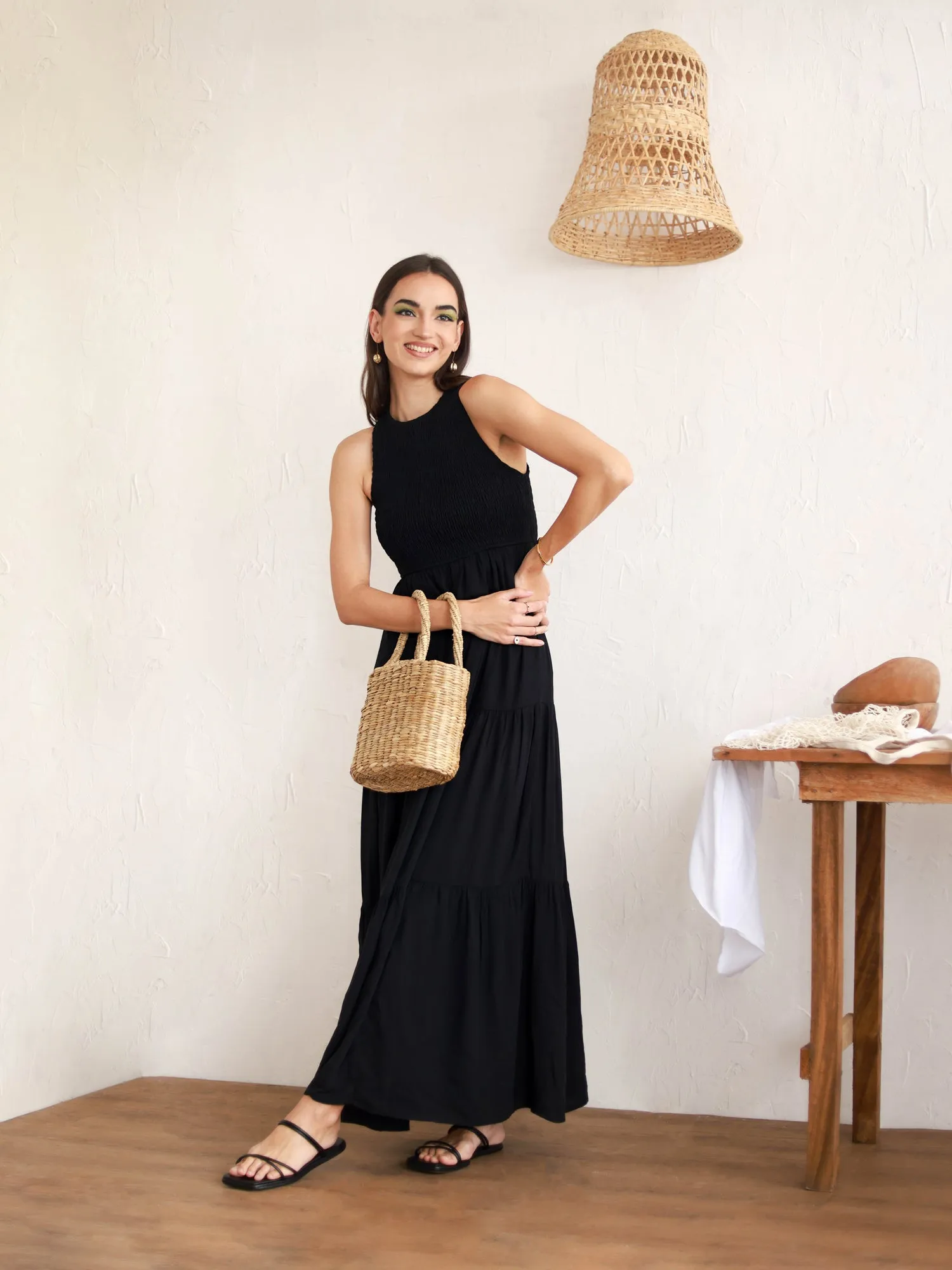 Halter Neck Tiered Maxi Dress