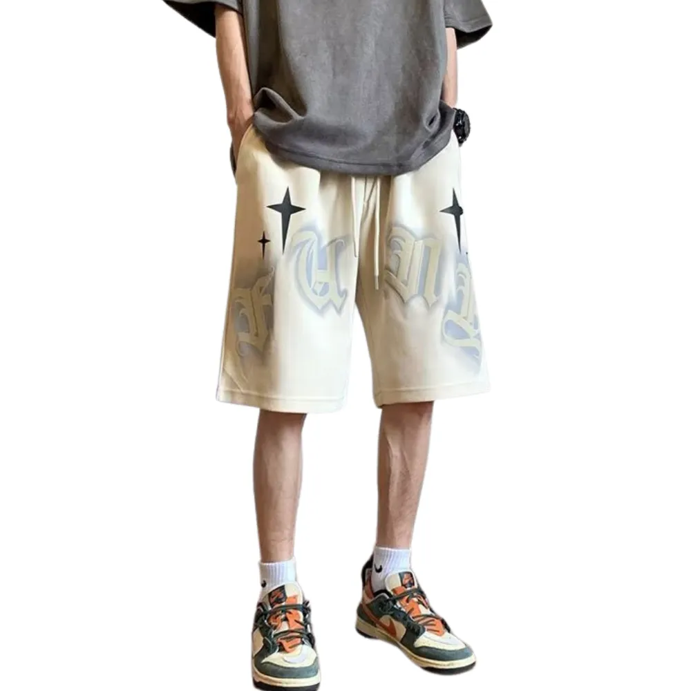 High Street Loose Gothic Letter Shorts