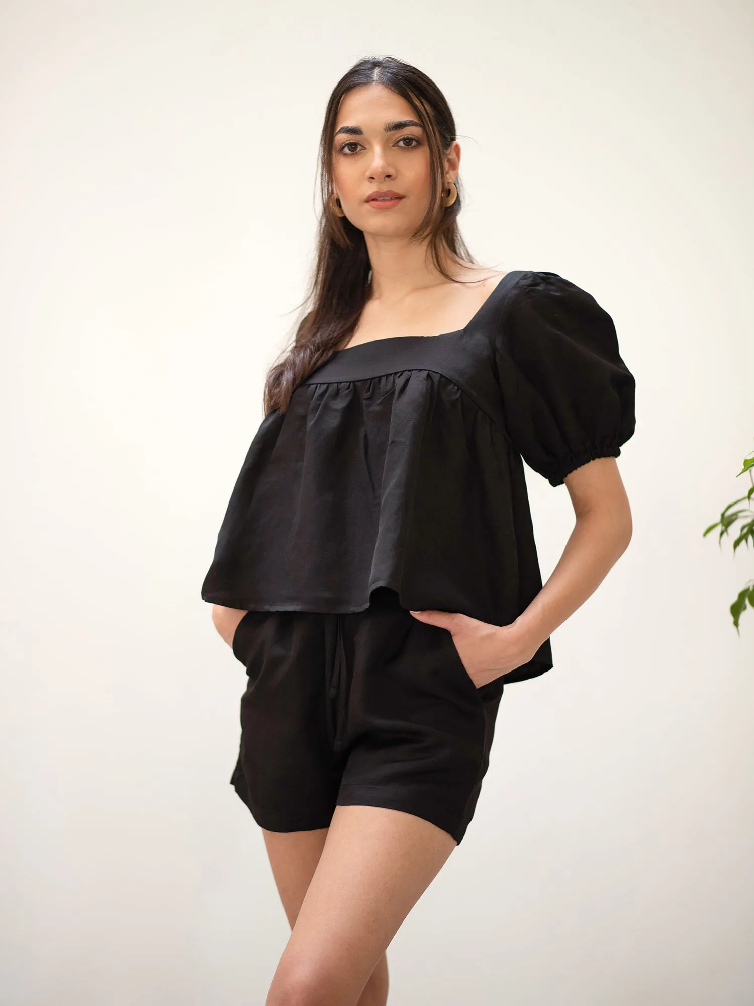 High Waist Drawstring Short