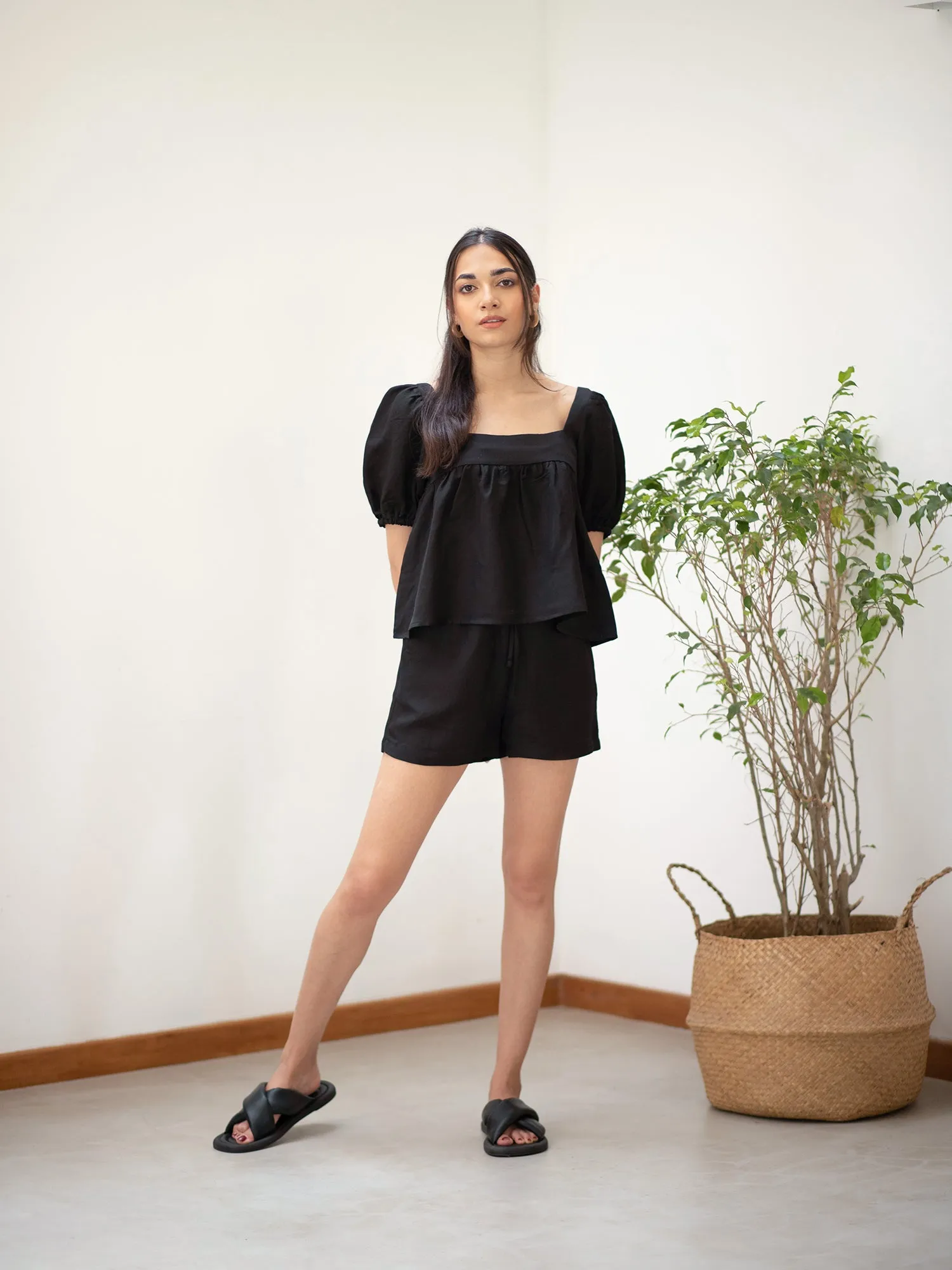 High Waist Drawstring Short