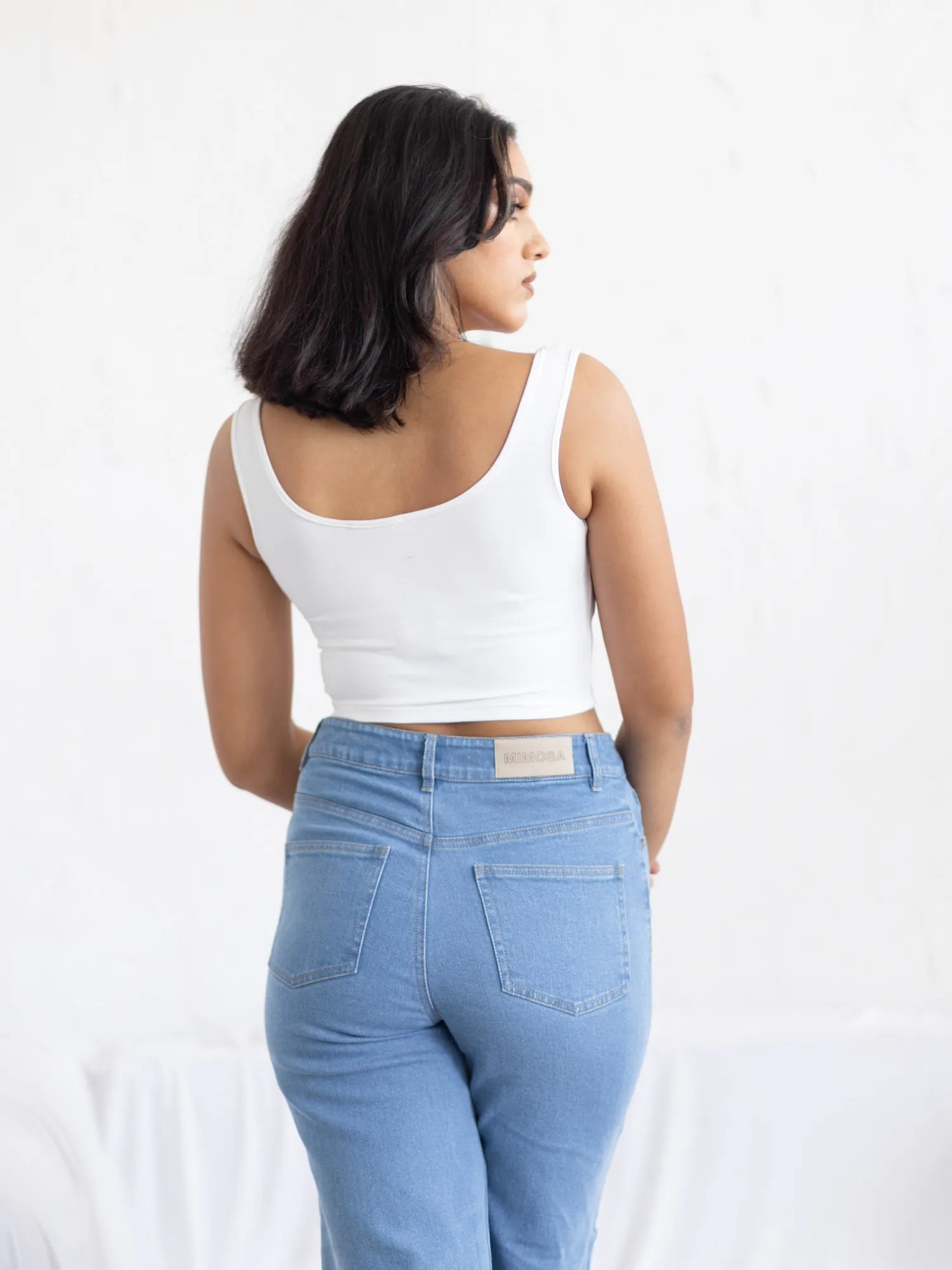 High Waist Straight Leg Denim