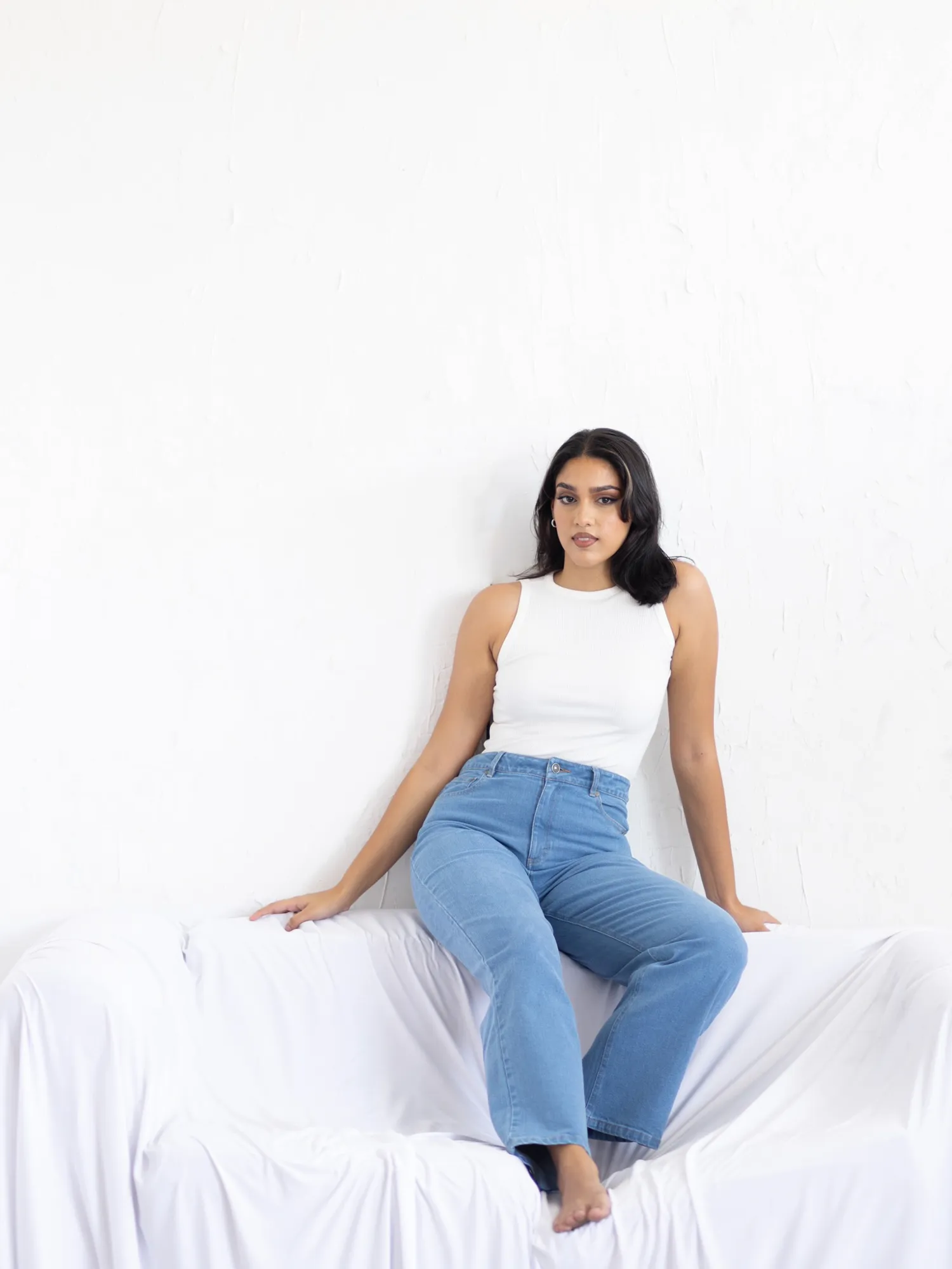 High Waist Straight Leg Denim