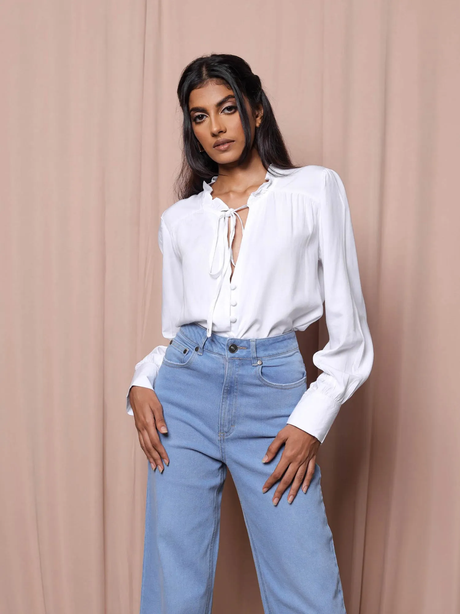 High Waist Straight Leg Denim