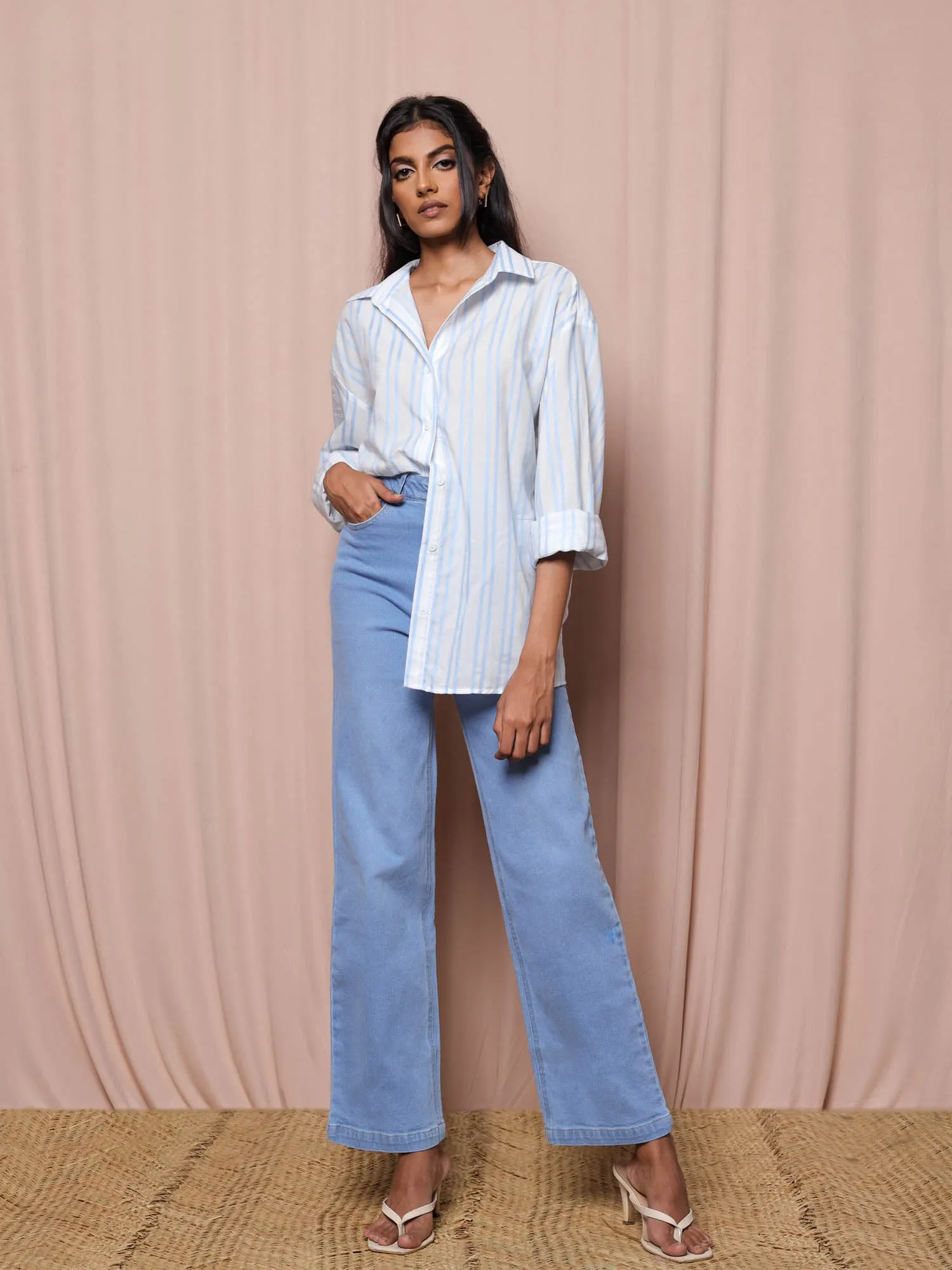 High Waist Straight Leg Denim