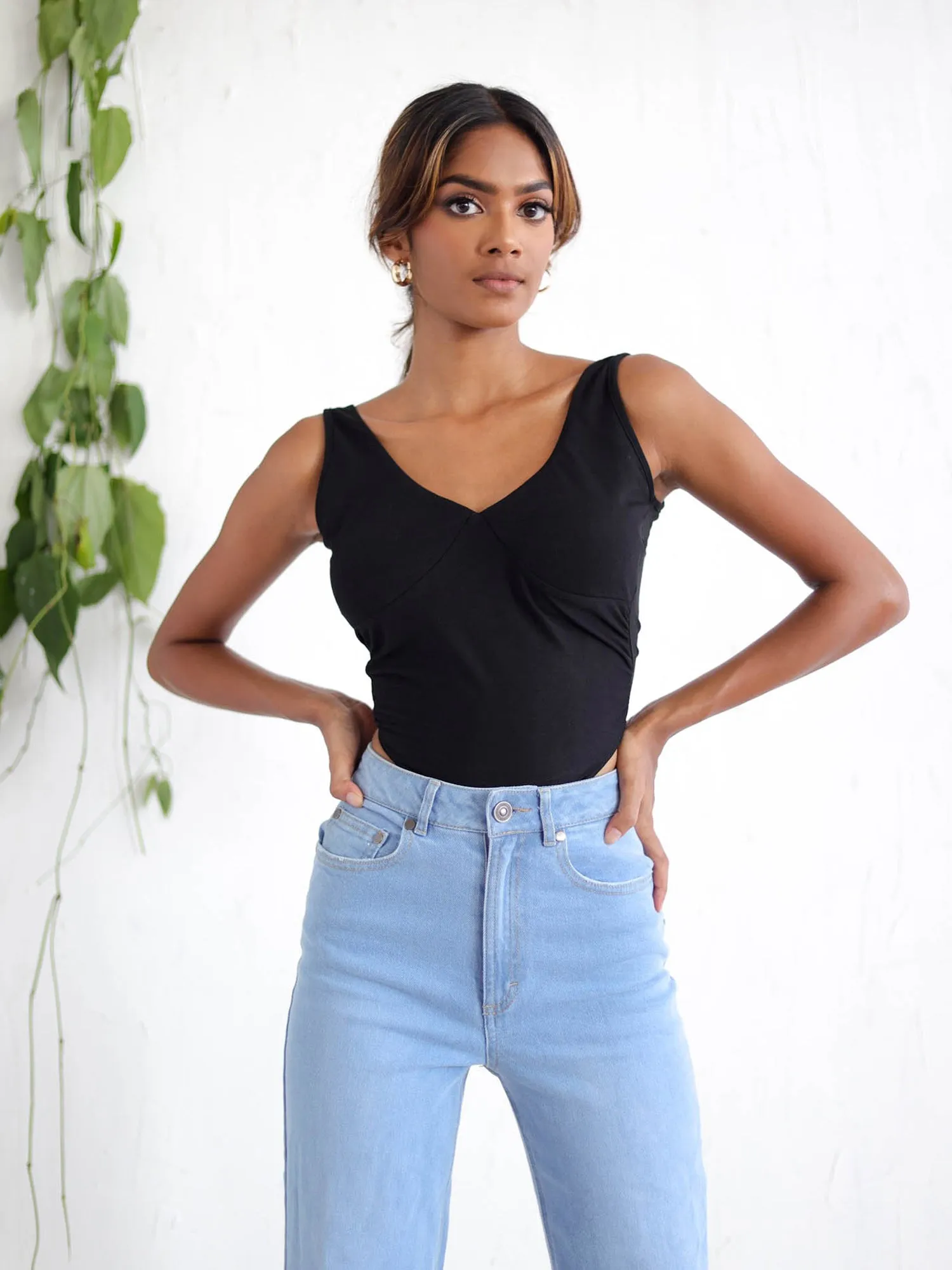 High Waist Straight Leg Denim