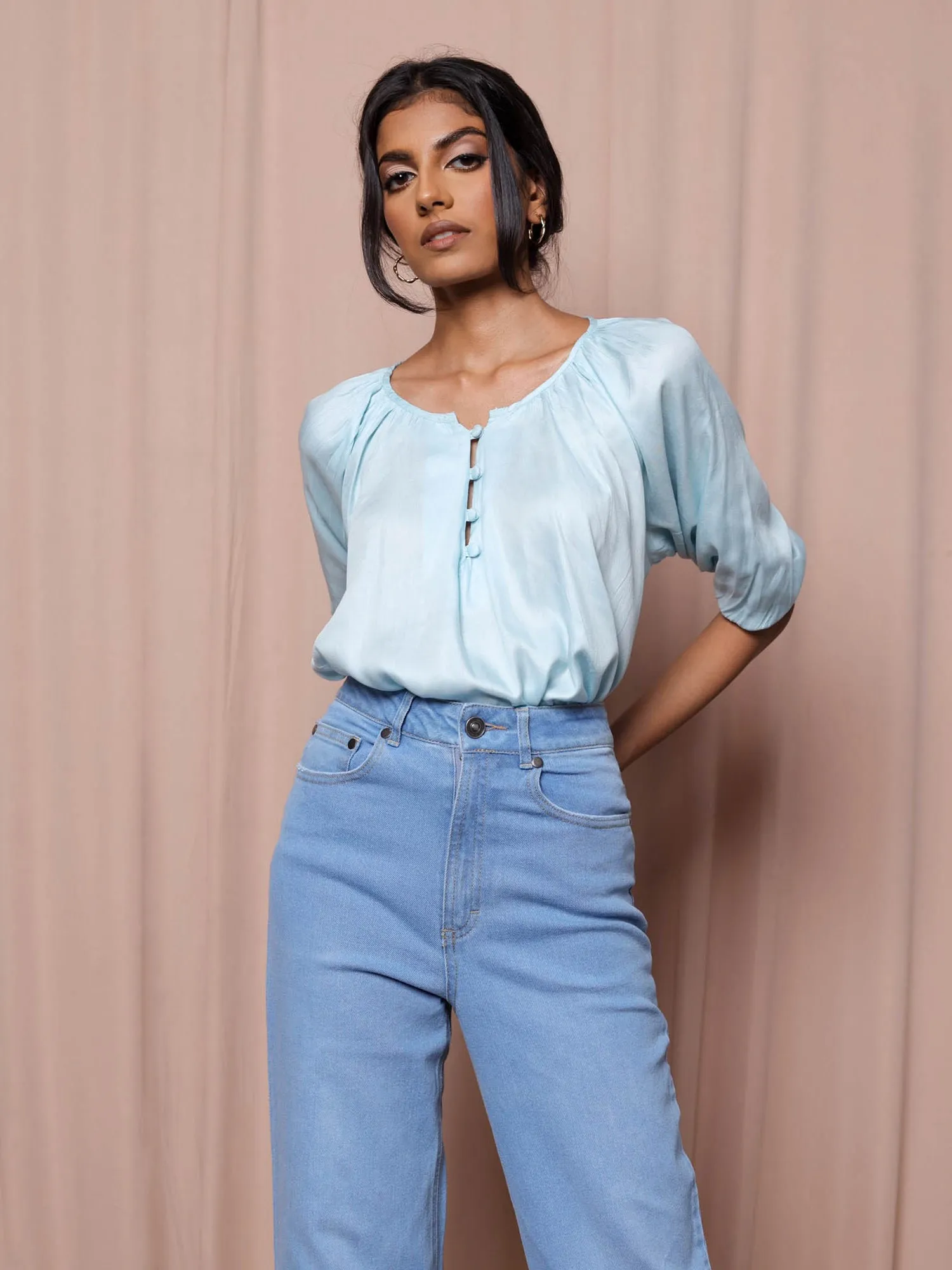 High Waist Straight Leg Denim