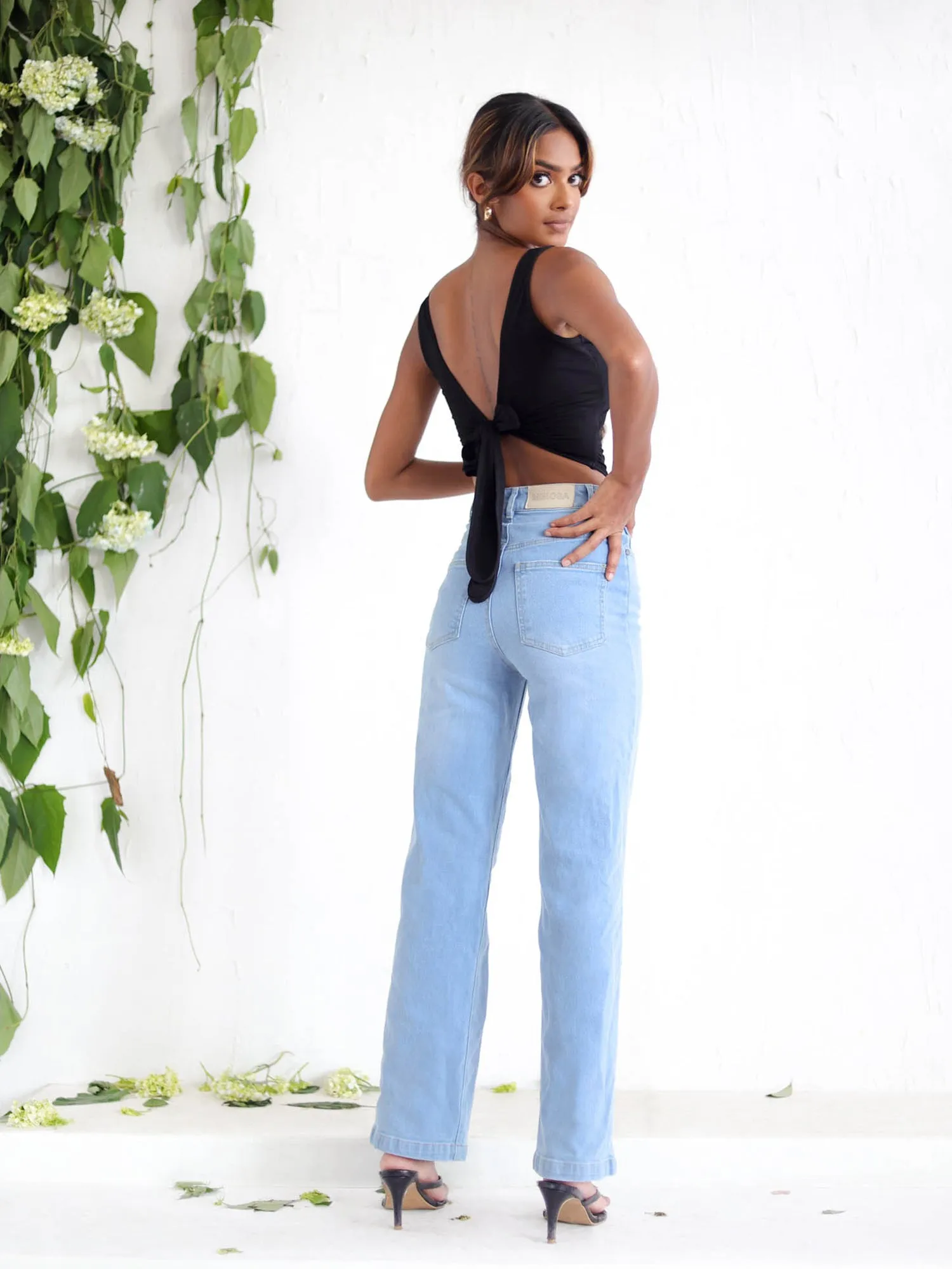 High Waist Straight Leg Denim