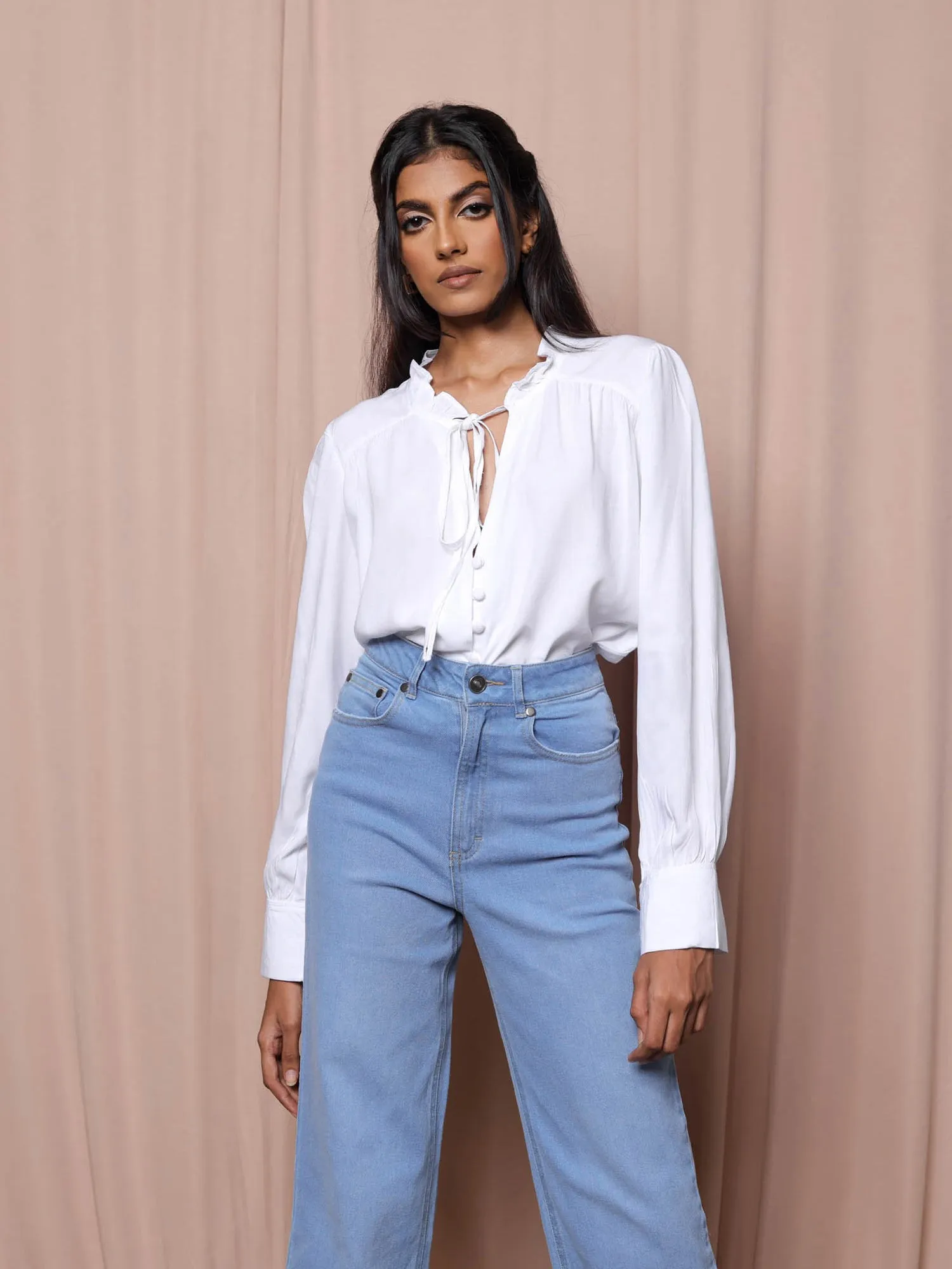High Waist Straight Leg Denim