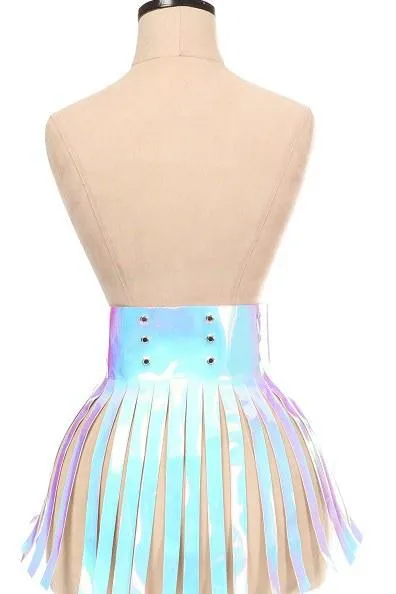 Hologram Fringe Skirt