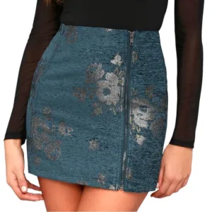 💜Host Pick FREE PEOPLE New Movin On Embroidered Front Zipper Mini Skirt