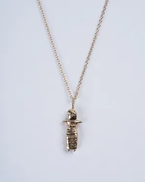 iq worry doll 14k yg w/ 16" chain - 14k gold