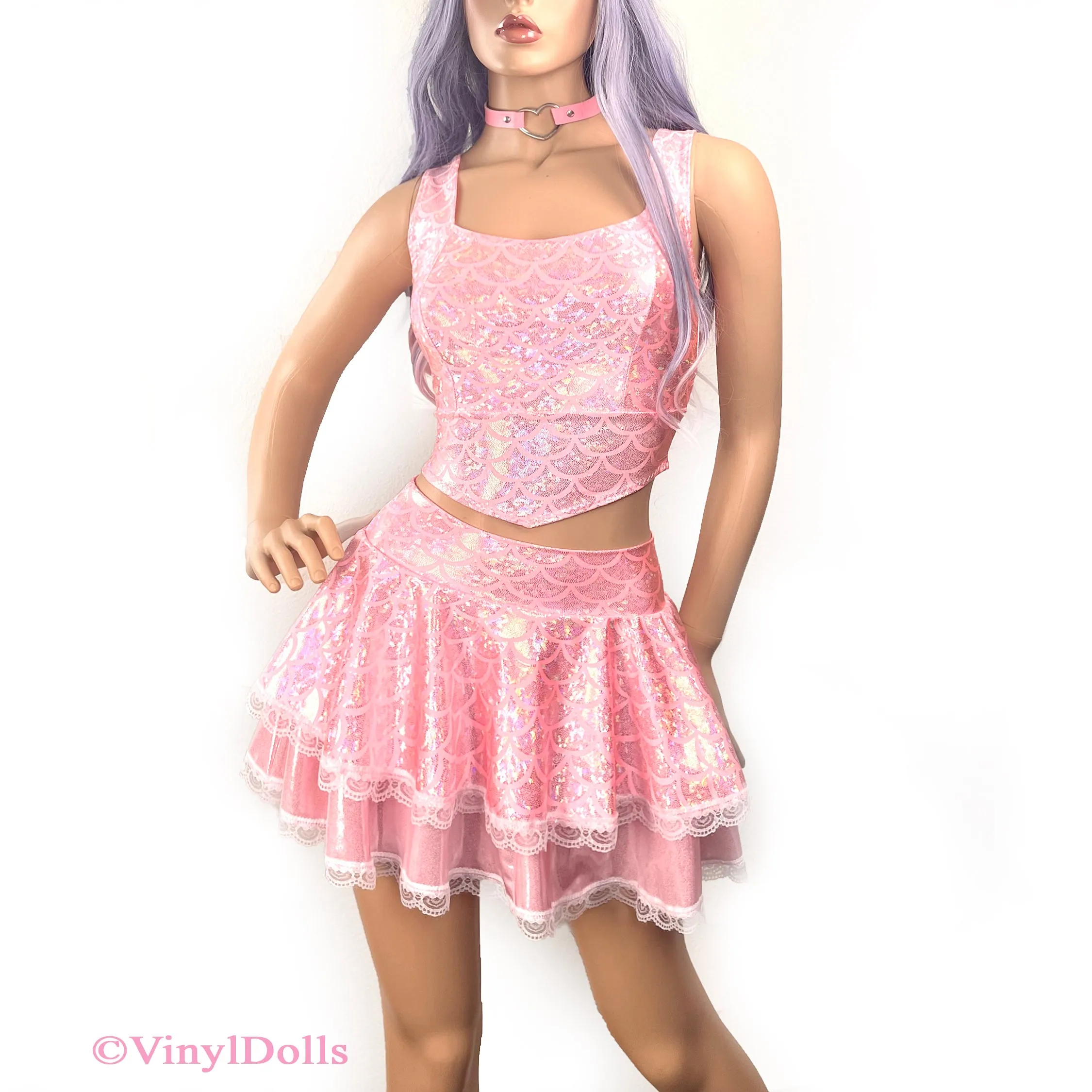 Iridescent Pastel Pink Mermaid Set