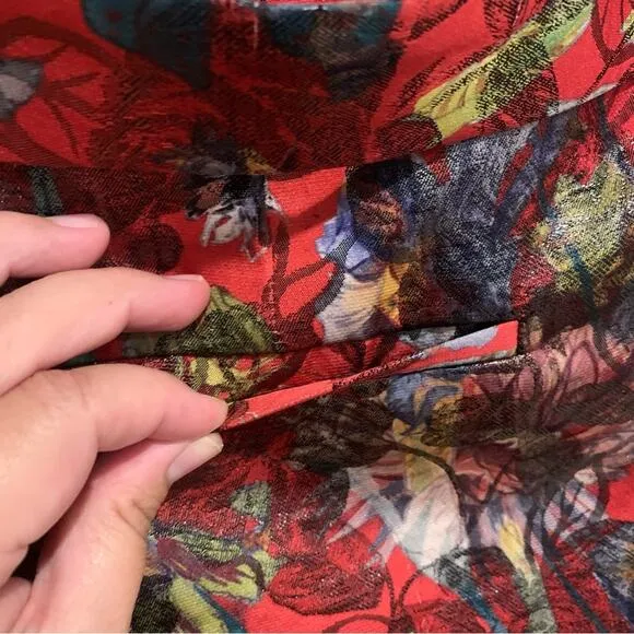 IRO Floral Belted Brocade Jacquard High-Rise Shorts Red/Multi Size 38 (6)