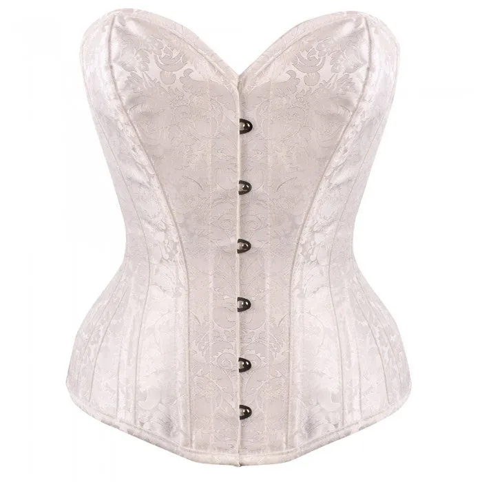 Jace White Brocade Bridal Overbust Corset