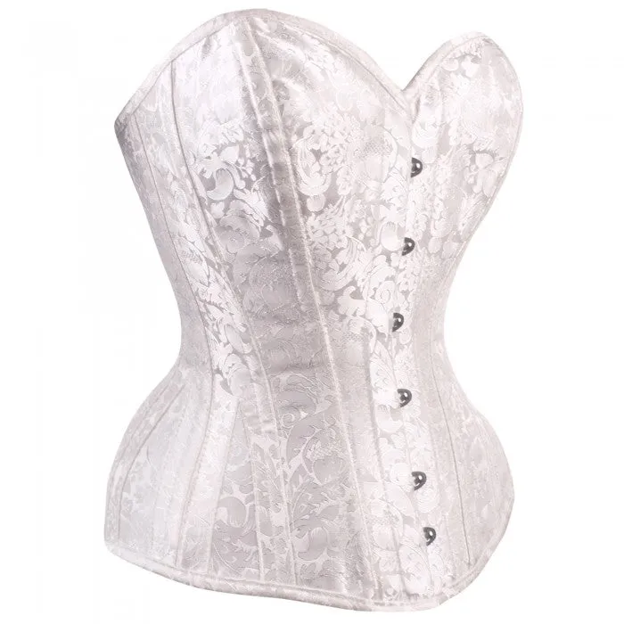 Jace White Brocade Bridal Overbust Corset