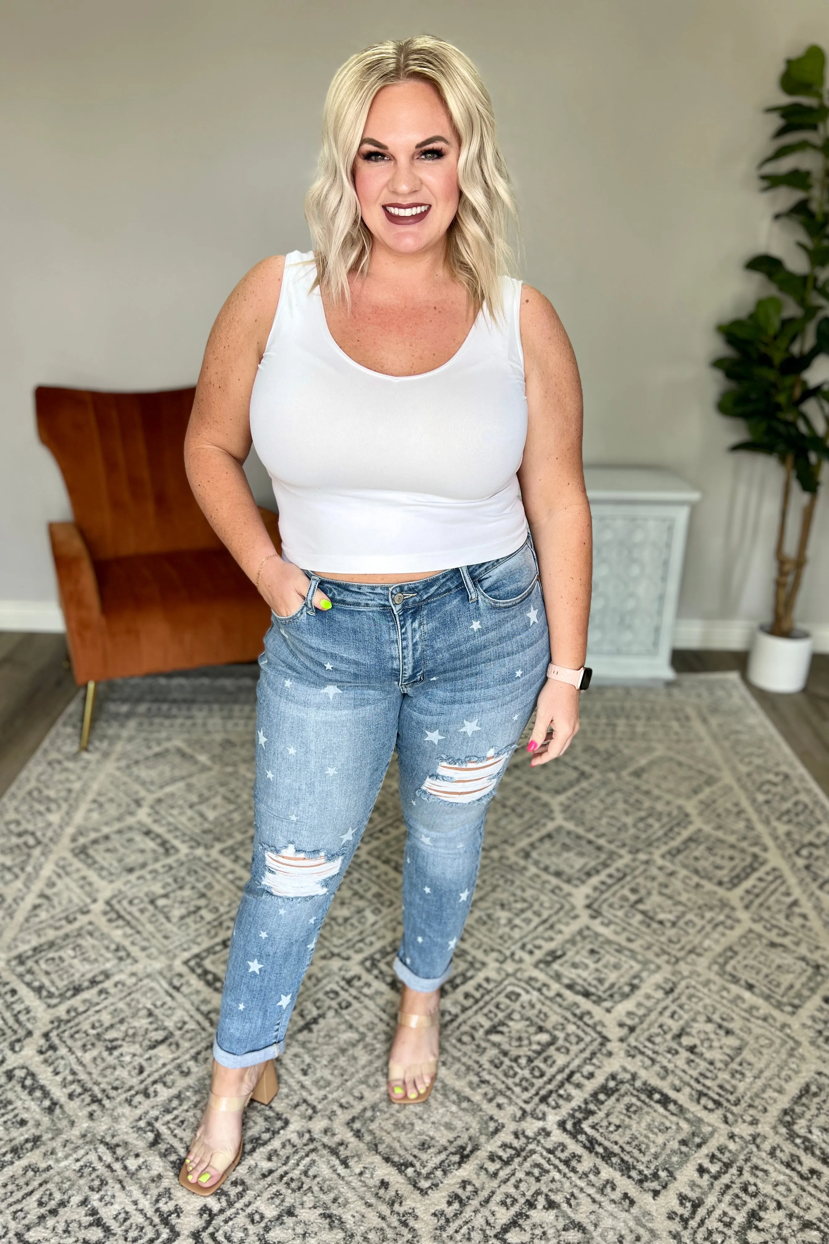 Judy Blue Star Crossed Boyfriend Jeans