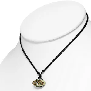 Kaleidoscope Bloom Necklace w/26" adjustable leather necklace (#c586)