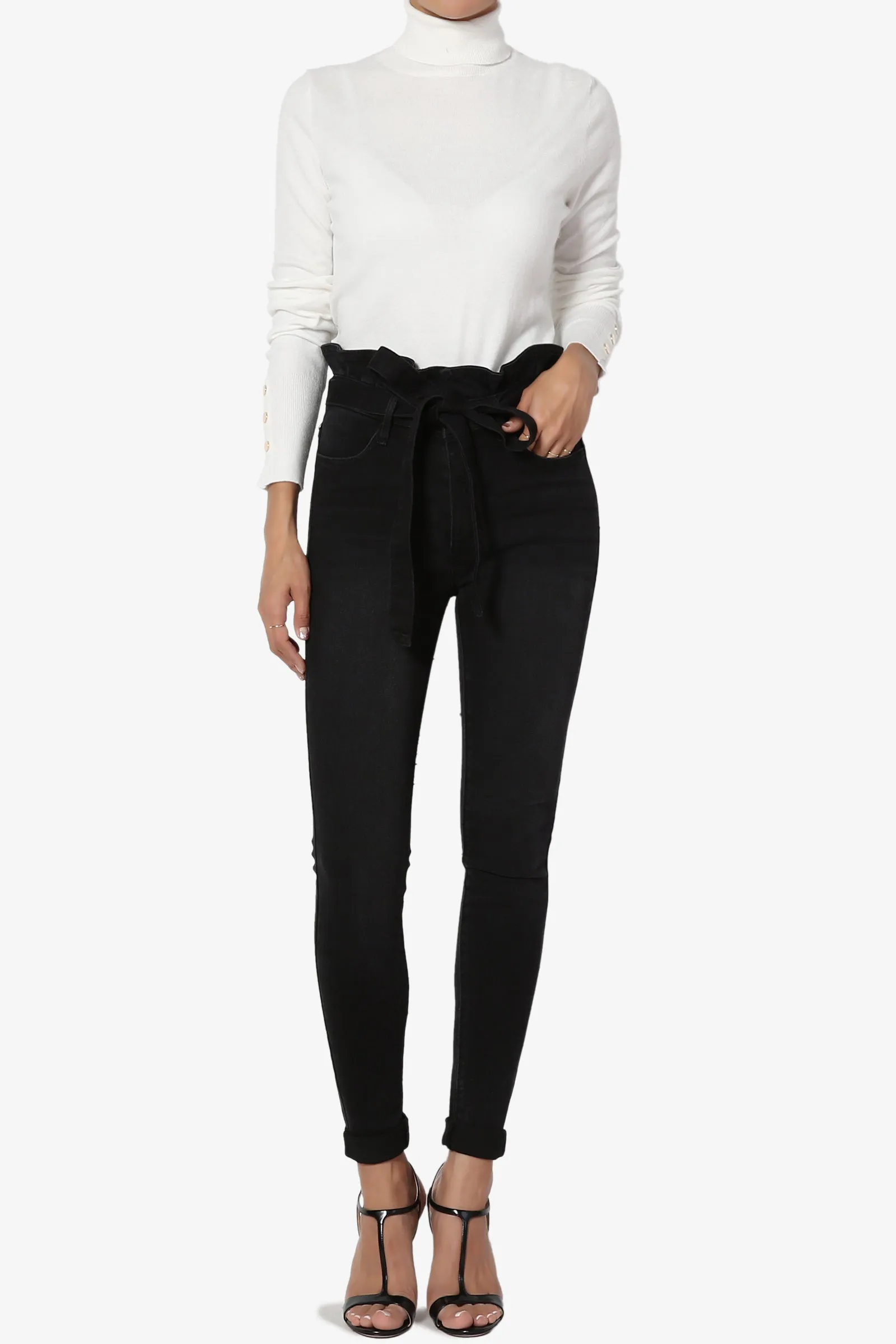 Kelsey Paperbag Waist Skinny Jeans