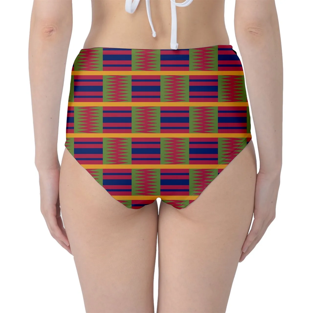 Kente High-Waist Bikini Bottoms