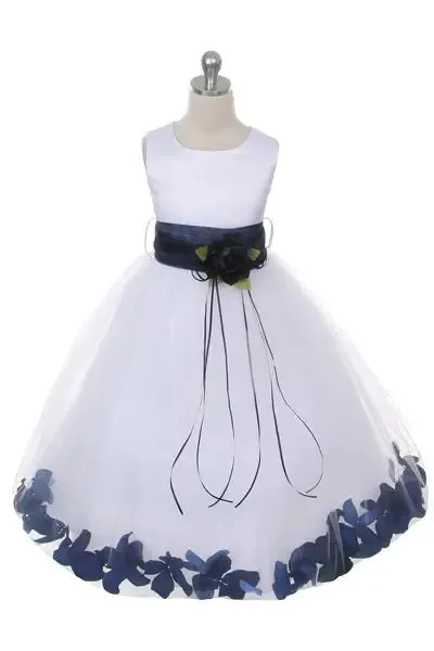 Kenza - Navy Blue Petal Colour and Sash