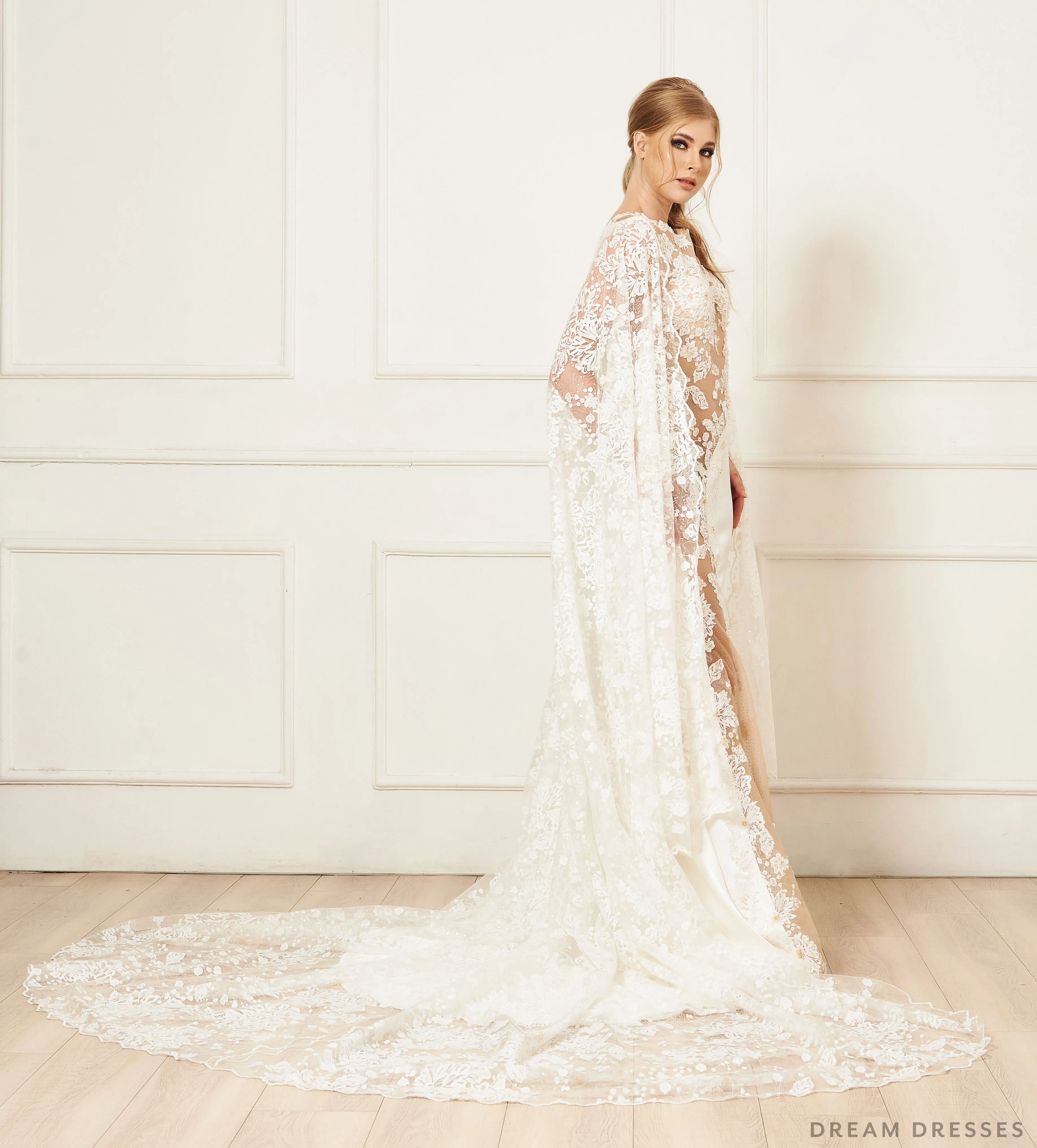 Lace Bridal Cape (#EMILE)