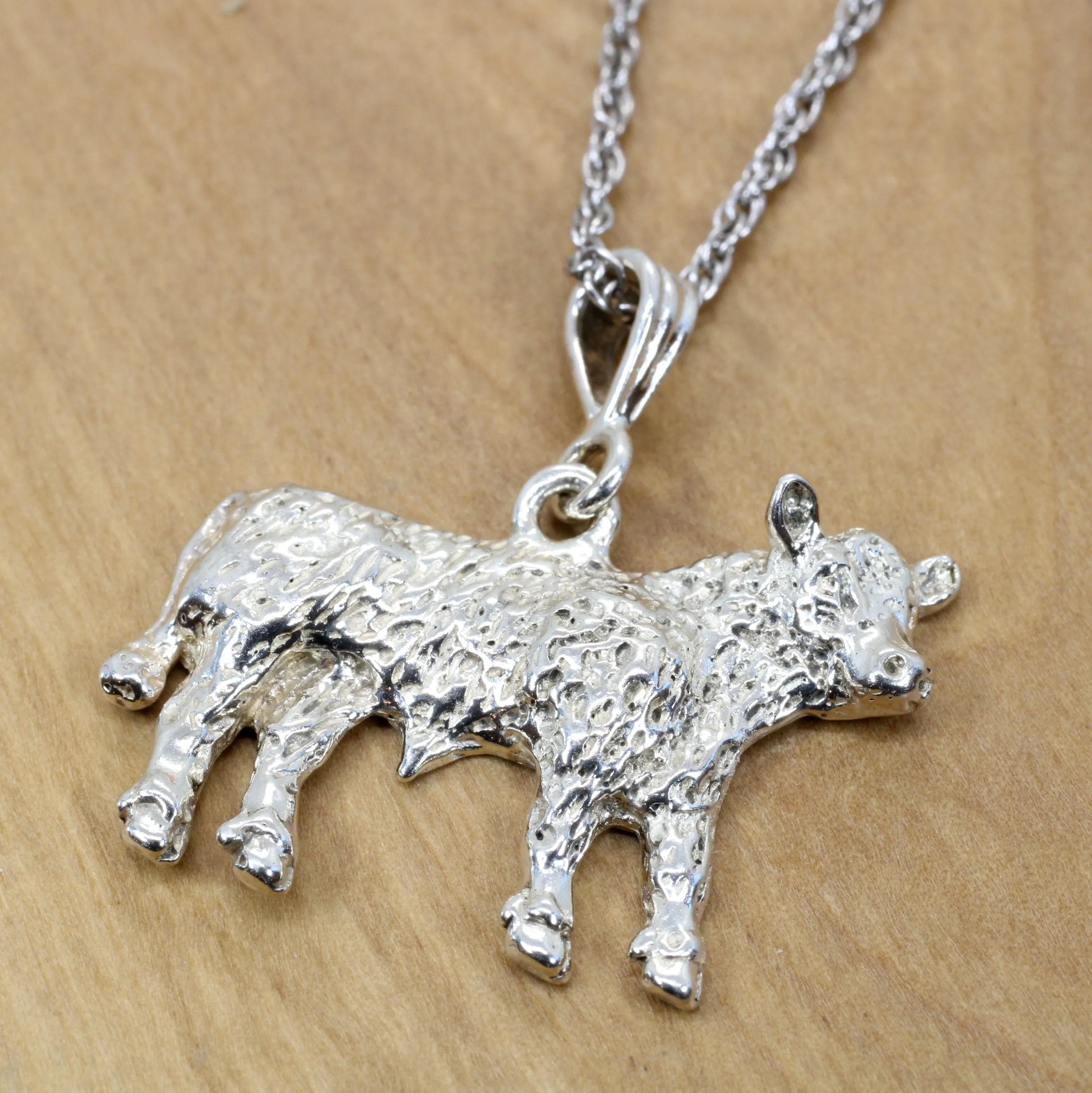 Large Prize Show Hereford or Charolais Steer Necklace for Him or Her