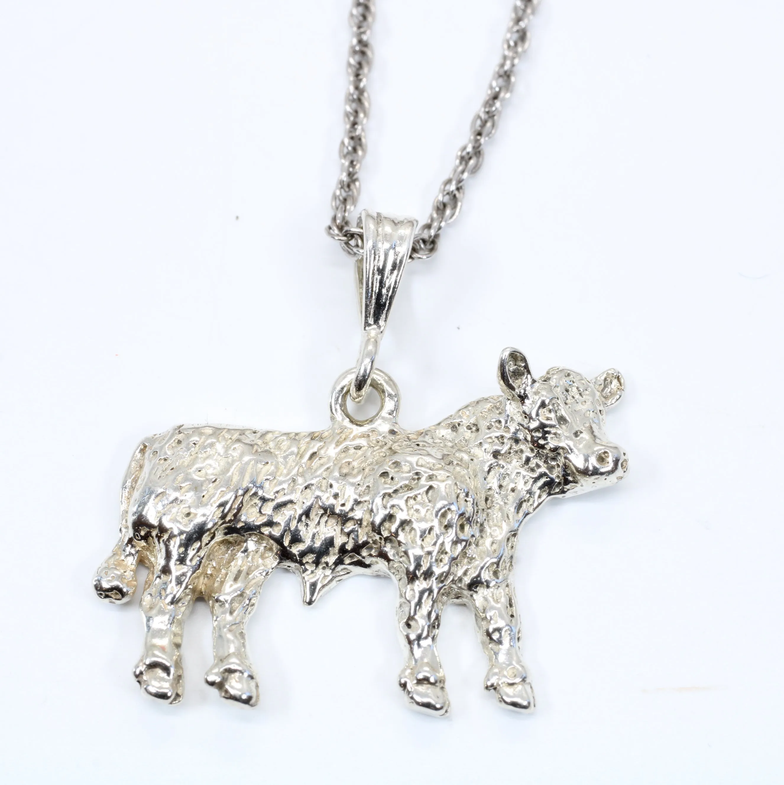Large Prize Show Hereford or Charolais Steer Necklace for Him or Her