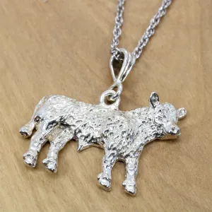 Large Prize Show Hereford or Charolais Steer Necklace for Him or Her