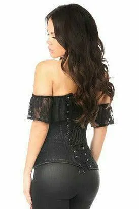 Lavish Black Lace Off-The-Shoulder Corset