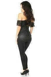 Lavish Black Lace Off-The-Shoulder Corset