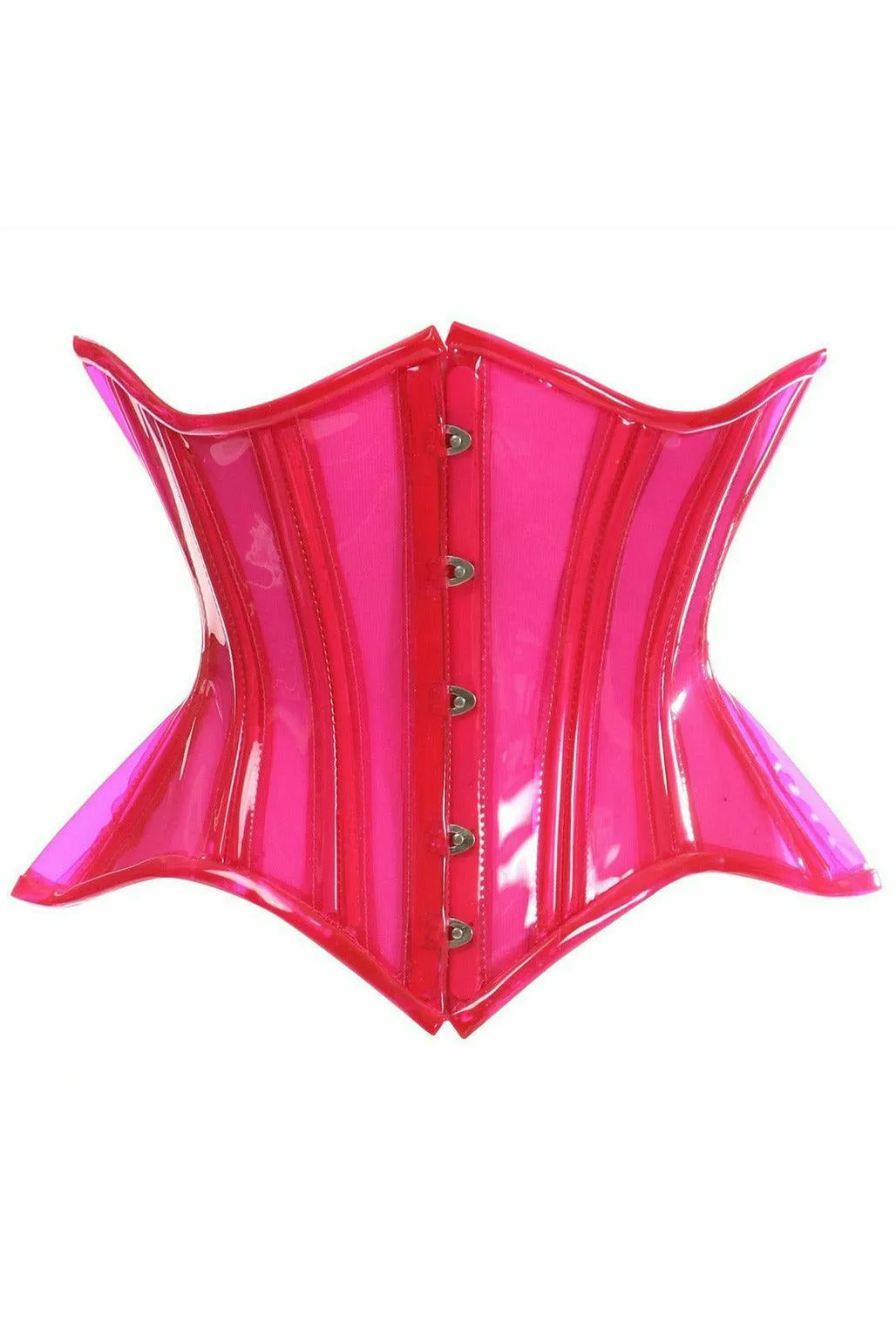 Lavish Pink Clear Curvy Underbust Waist Cincher Corset