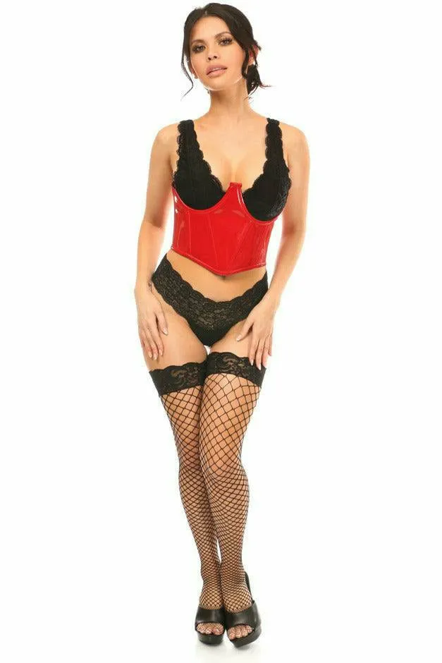 Lavish Red Patent Open Cup Underwire Waist Cincher