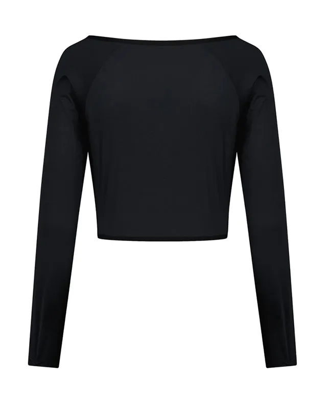 LE SONNET Sun Block Zip-up - Black