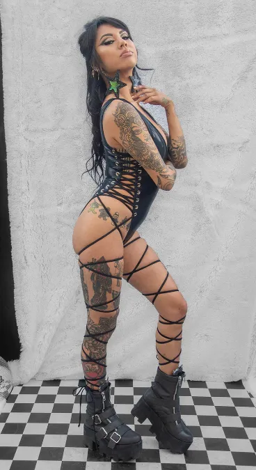 Leg Wrap Lace-Up Bodysuit - Pink FE233